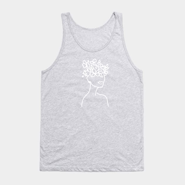 Flower Child Line Art Tank Top by Adria Adams Co.